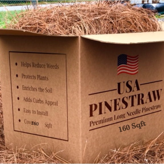 Premium Long Needle | Pine Straw Mulch | 160 Sqft