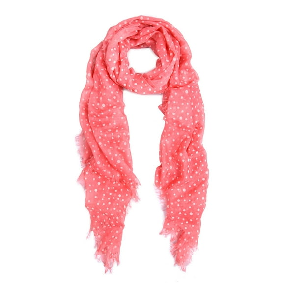 Premium Long Solid Color Dolka Dot Frayed Edge Scarf