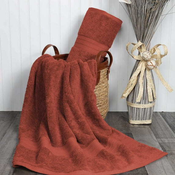 BNM Premium Long Staple Combed Cotton 2-Piece Ultra Soft Classic Bath Sheet Set, Hot Chocolate