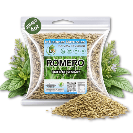 Premium Loose Whole Rosemary (Hojas de Romero) Dried Leaves Tea 4oz (113gr) by Crafted By Nature - Beverage