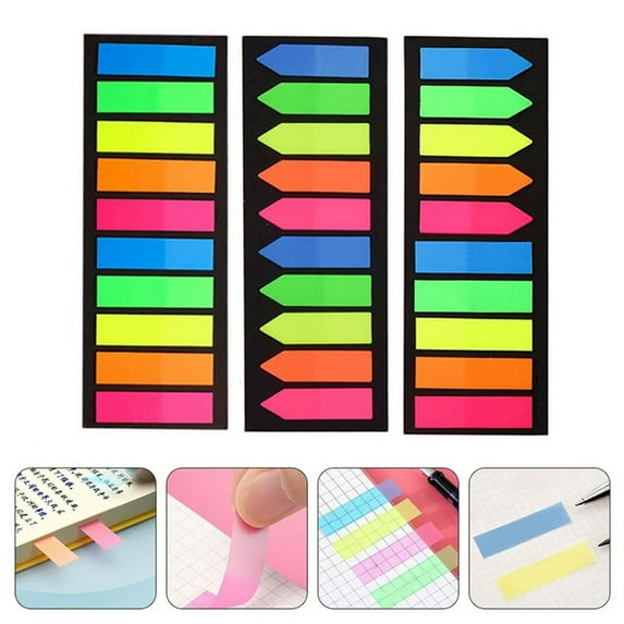 Premium Lssam Arrow Sticky Notes, Flag Tabs, Page Markers, Book Tabs for Annotating - 10 Colors, 3 Designs, Sticks Securely, Removes Cleanly for Notebooks, Documents, Books
