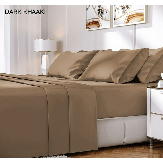 Premium Luxury 6-Piece Rayon from Bamboo Sheet Set with Deep Pockets Soft & Comfortable - 40 Colors