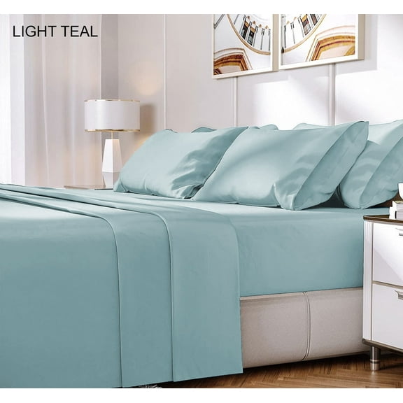 Premium Luxury 6-Piece Rayon from Bamboo Sheet Set with Deep Pockets Soft & Comfortable - 40 Colors