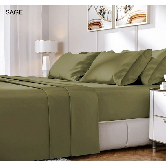 Premium Luxury 6-Piece Rayon from Bamboo Sheet Set with Deep Pockets Soft & Comfortable - 40 Colors