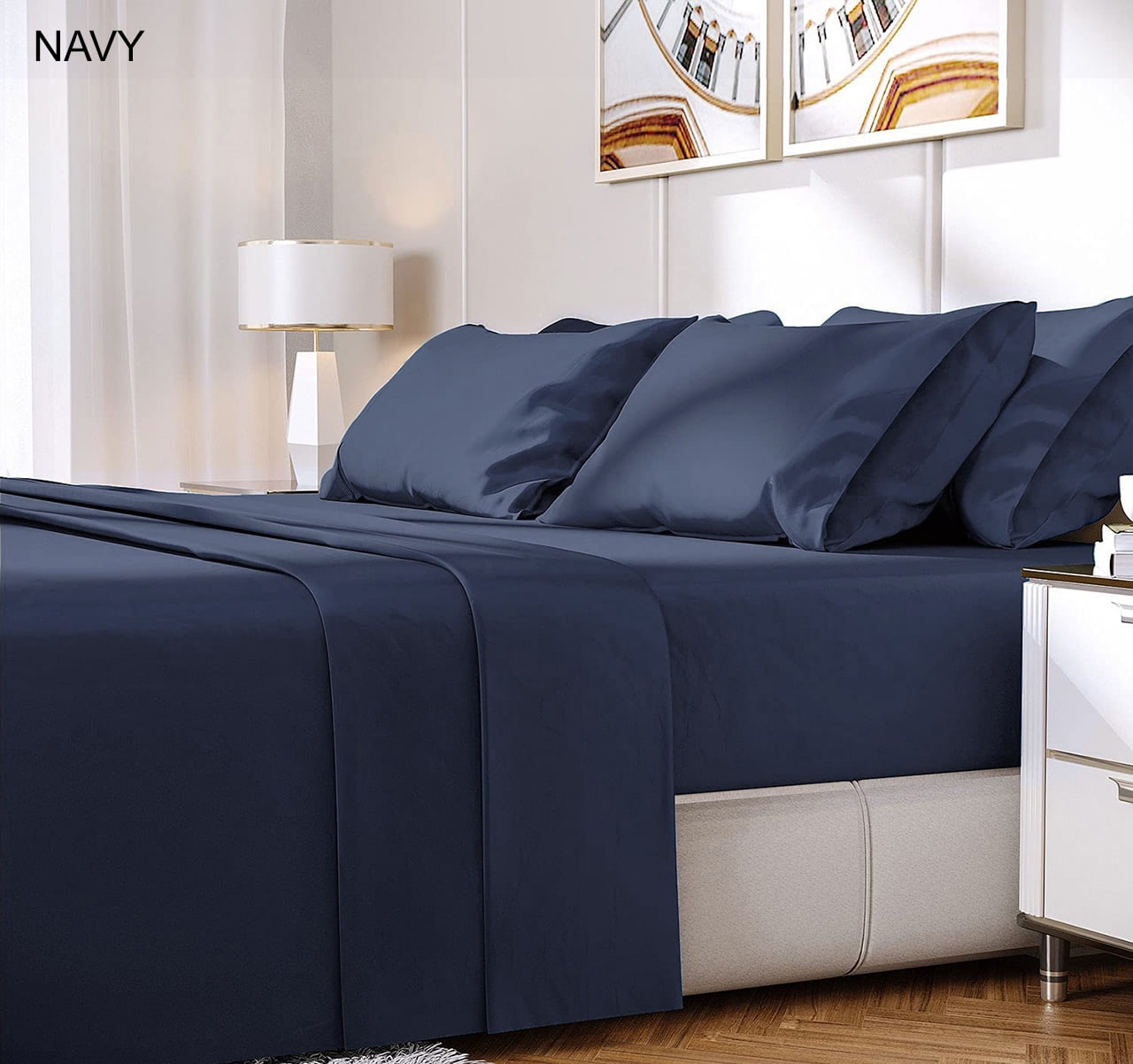 Premium Luxury 6Piece Rayon from Bamboo Sheet Set with Deep Pockets