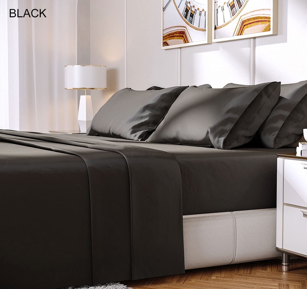 Premium Luxury 6-Piece Rayon from Bamboo Sheet Set with Deep Pockets Soft & Comfortable - 40 Colors