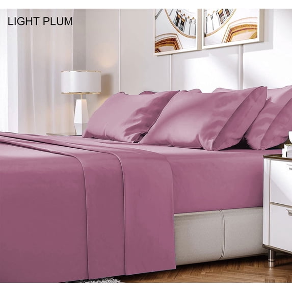 Premium Luxury 6-Piece Rayon from Bamboo Sheet Set with Deep Pockets Soft & Comfortable - 40 Colors