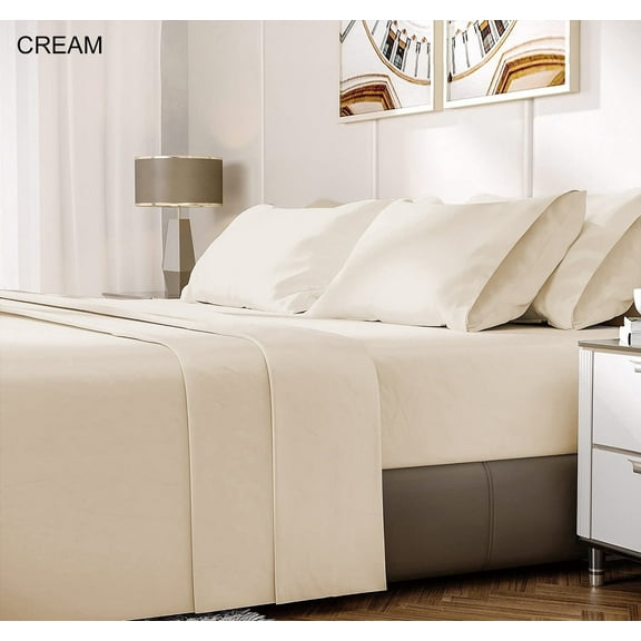 Premium Luxury 6-Piece Rayon from Bamboo Sheet Set with Deep Pockets Soft & Comfortable - 40 Colors