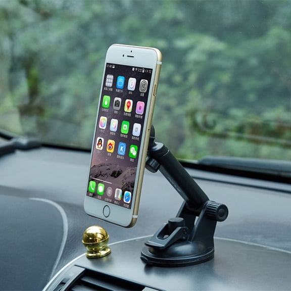 Premium Magnetic Car Mount Dash and Windshield Holder Stand Window Glass Swivel Dock Strong Suction [Black] Compatible With Motorola Moto G7 Play - Nokia 3.1 Plus - Samsung Galaxy S10e S10+