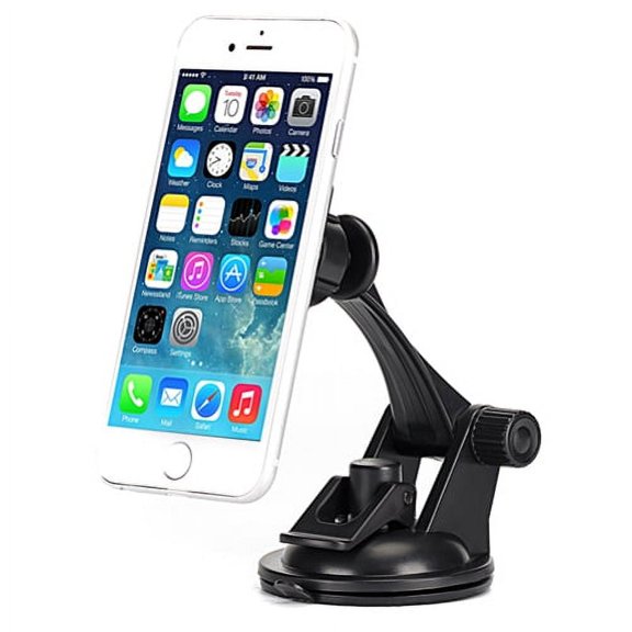 Premium Magnetic Car Mount Dash Windshield Holder Window Rotating Dock Stand Strong Grip Adjustable Suction B1D Compatible With LG K8, V10 V20, B1D, Q6, V30, K30, X Venture Power, K20 V
