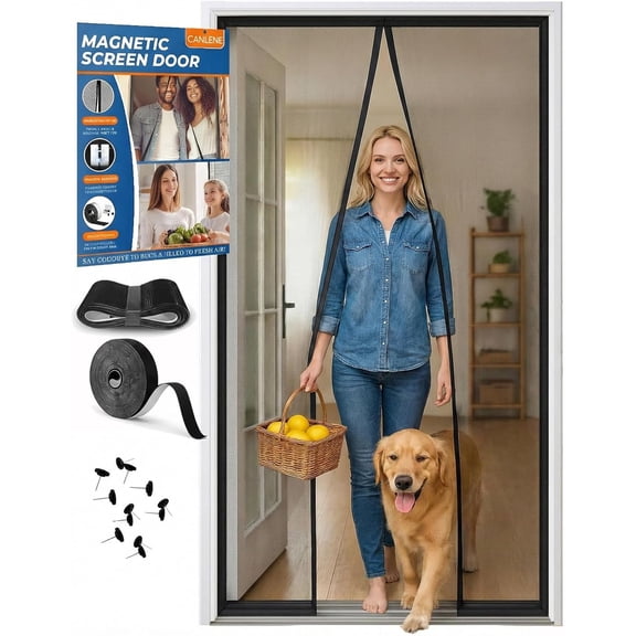 Premium Magnetic Screen Door, Heavy-Duty Reinforced Mesh, Ultra-Dense Weave, Smooth Auto-Close, Pets & Kids  Hands-Free, No-Gap Seal
