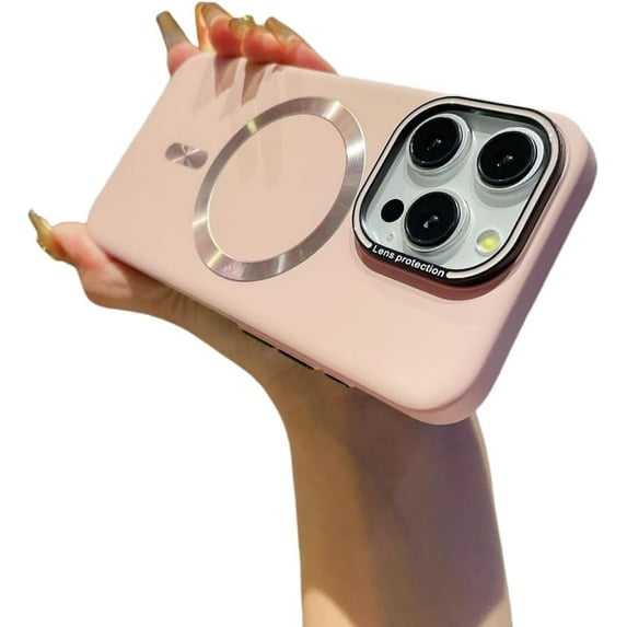 Premium Magnetic Titanium Gray Phone Case, Frosted Texture, Drop-Proof and wear-Resistant, Magnetic Suction, for iPhone 15 14 13 12 Pro Max Plus Phone Case (Pink,iPhone 13 Pro)