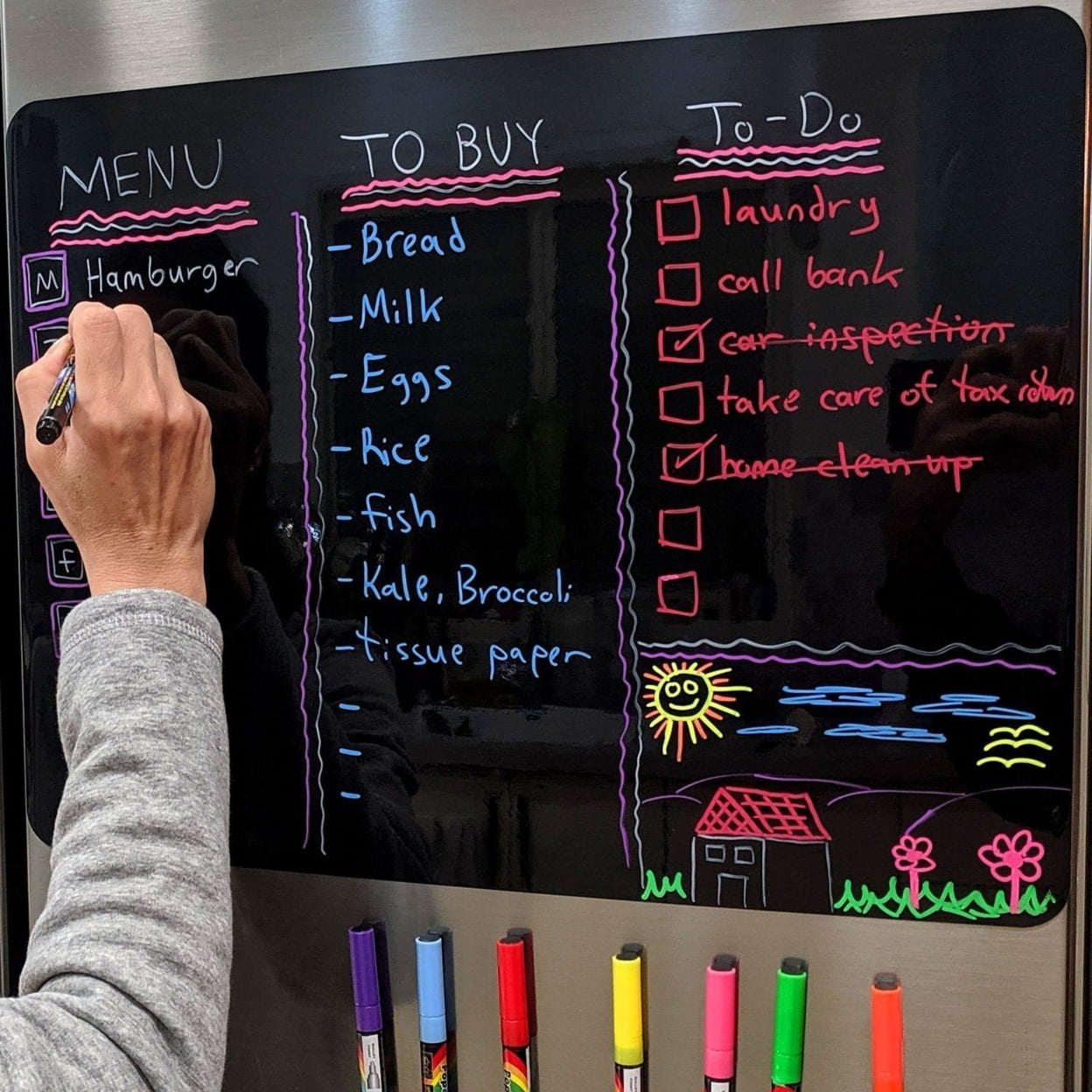 Premium Wet/DryErase Blackboard for Refrigerator (Fridge