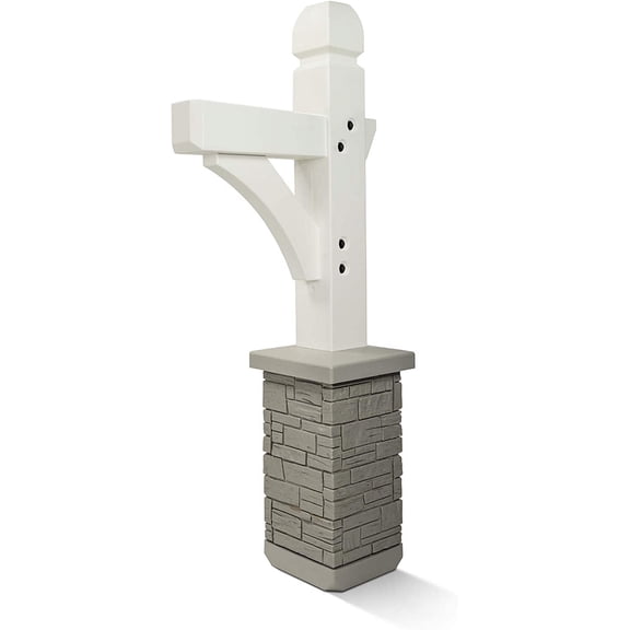 Premium Mailbox Post Set, Cross-Arm, Classic White