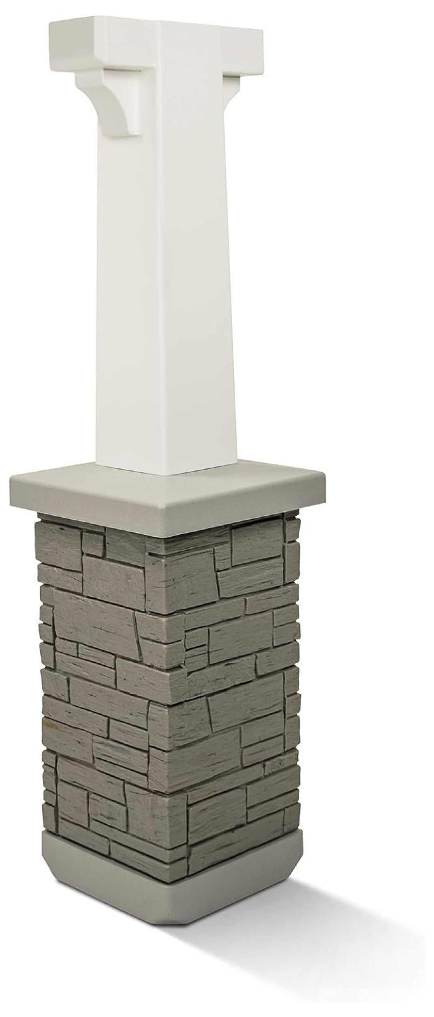 Premium Mailbox Post Set Pedestal Classic White