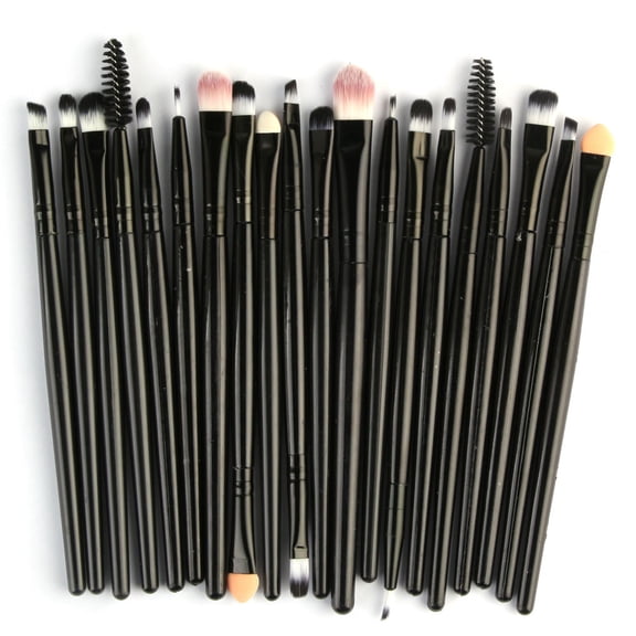 Premium Makeup Brushes 20PCS Set Black Handle Wool Cosmetic Foundation Eyeshadow Lip Eyeliner Brush Kit Professional Home Use Daily Application
