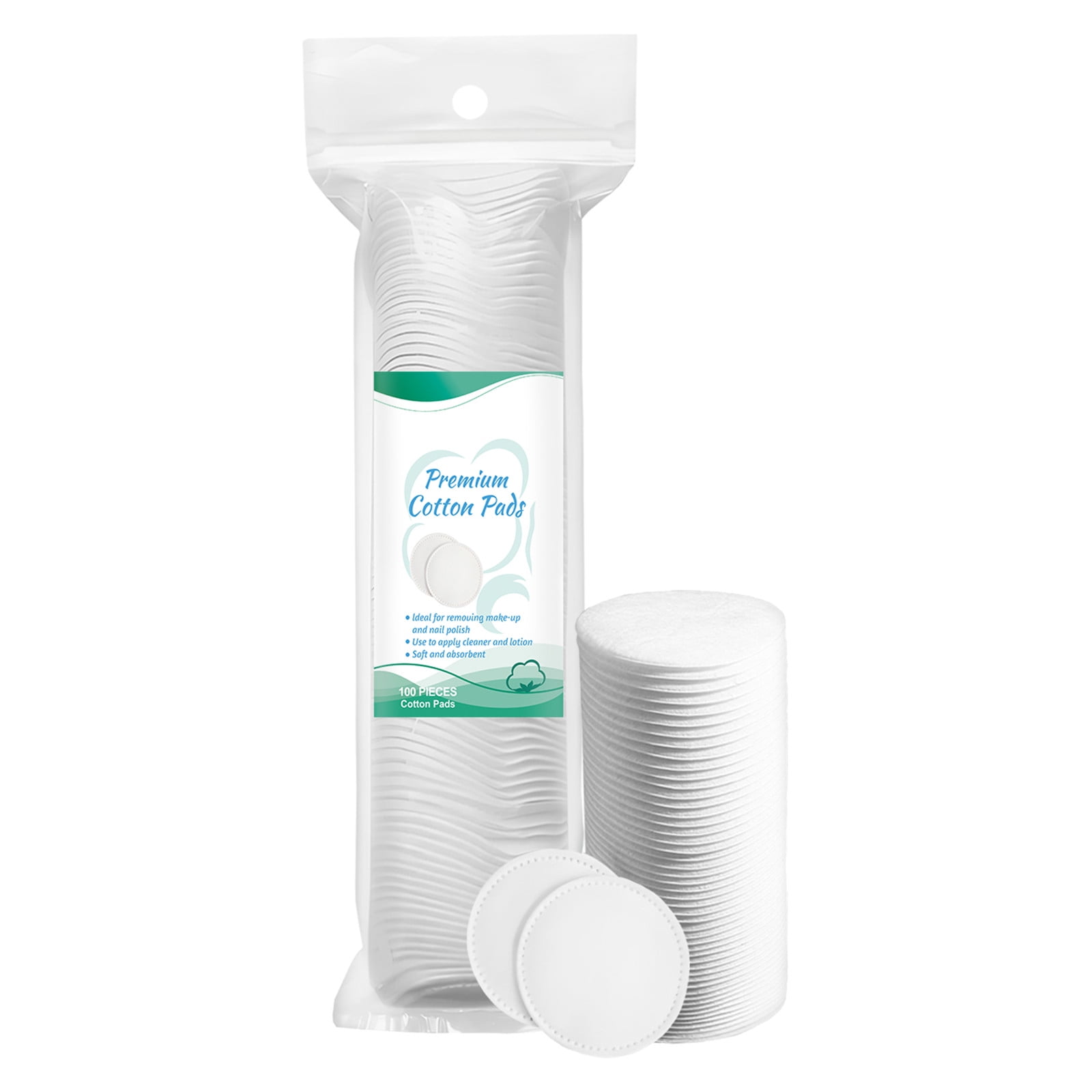 Makeup Remover Cotton Pads 100 Count, 100 Pure Natural
