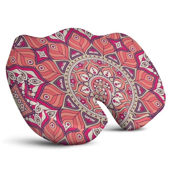 Premium Mandala Pattern Memory Foam Seat Cushion Ergonomic Chair Pad for Office Chair, Car, Airplane & Bleachers Sciatica, Tailbone Hip & Back Pain Relief - Chair Cushion for Long Office Workers.