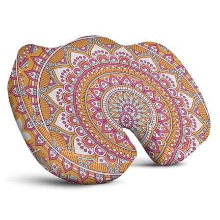 Premium Mandala Pattern Memory Foam Seat Cushion Ergonomic Chair Pad for Office Chair, Car, Airplane & Bleachers Sciatica, Tailbone Hip & Back Pain Relief - Chair Cushion for Long Office Workers.