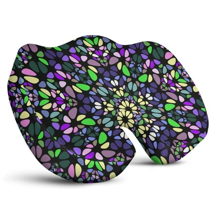 Premium Mandala Pattern Memory Foam Seat Cushion Ergonomic Chair Pad for Office Chair, Car, Airplane & Bleachers Sciatica, Tailbone Hip & Back Pain Relief - Chair Cushion for Long Office Workers.