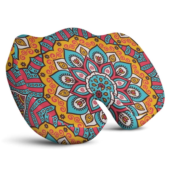 Premium Mandala Pattern Memory Foam Seat Cushion Ergonomic Chair Pad for Office Chair, Car, Airplane & Bleachers Sciatica, Tailbone Hip & Back Pain Relief - Chair Cushion for Long Office Workers.
