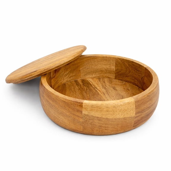 KHATI HOUSE Premium Mango Wood Roti Box with Lid | Wooden Chapati Storage Box 20.5 cm