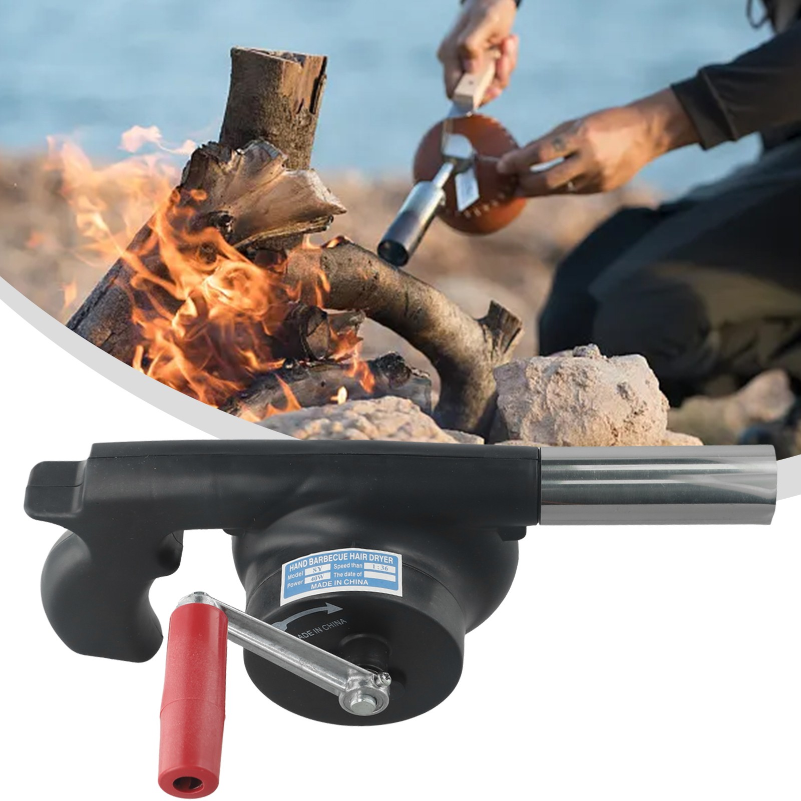 Blow Dryer Hand Blower Fan For Bbq Crank Outdoor Hiking Stovev Campfire Bellows Manual Fireplace Zhiyuanzh I.76808132