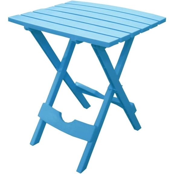 Manufacturing Quik Fold Patio Side Table, Resin, Pool Blue