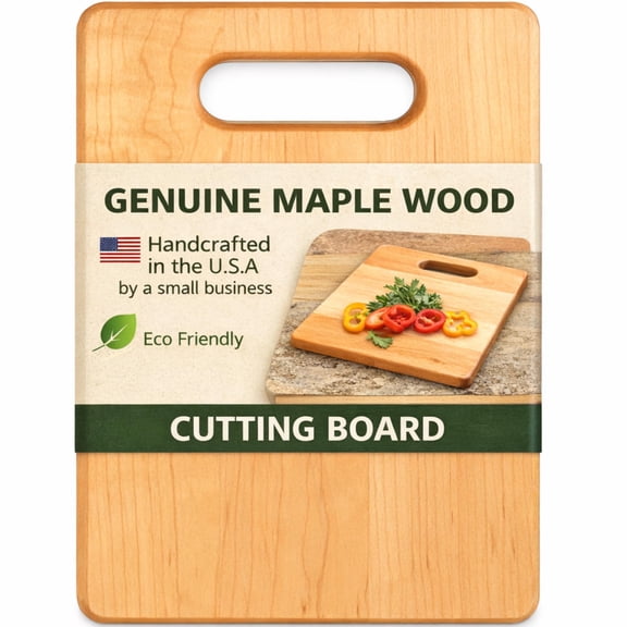 Premium Maple Wood Cutting Board with Built-In Handle 1 Pack