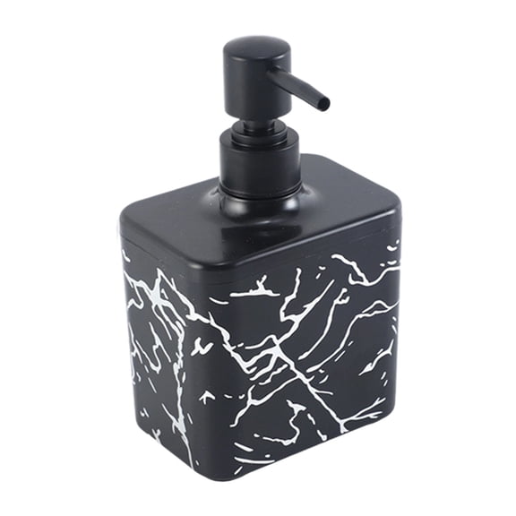 Premium Marble Plastic Soap Dispenser – 18oz Square Refillable Bottle with Pump for Bathroom, Kitchen, Vanity and Office