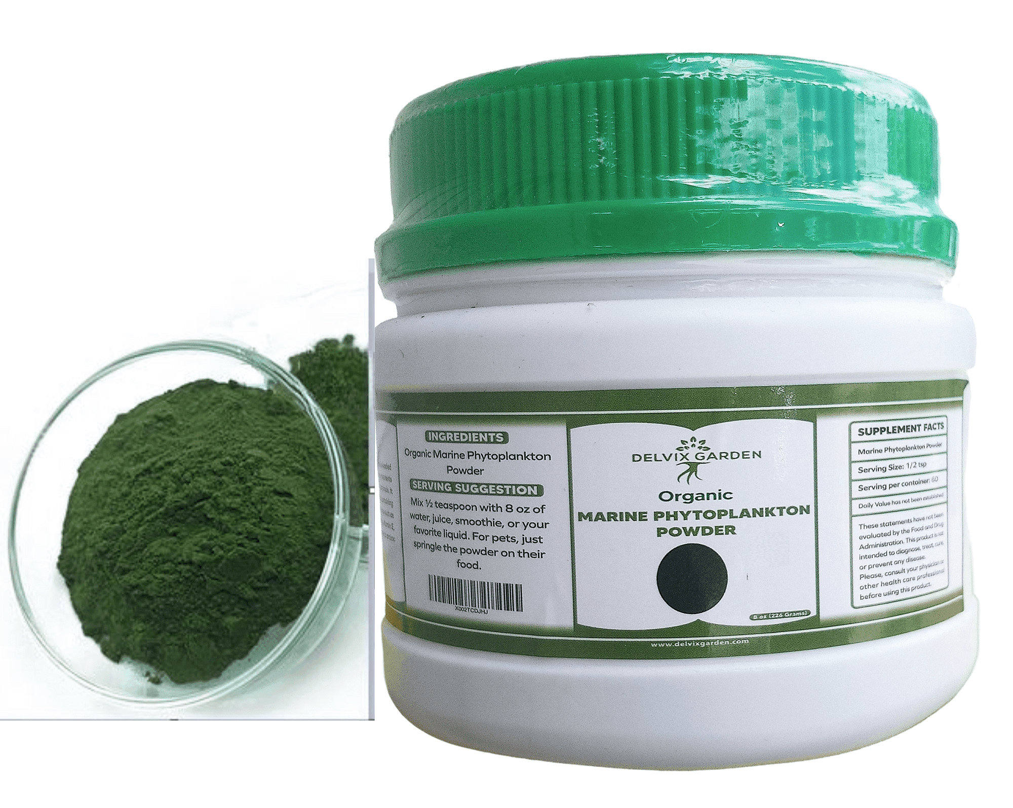 Premium Marine Phytoplankton Powder – 8 oz | Pure, Fine Powder | 100% Natural, Ocean-Grown Microalgae