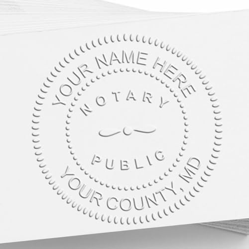 Image showcasing Premium Maryland Desk Notary Seal Embosser, 1-5/8 Size, Ideal for MD ...