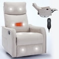 thumbnail image 1 of Premium Massage Recliner Chair with 360° Swivel and Rocking, Heated Lumbar Support, 8-Node Vibration Therapy, Adjustable Recline to 155° for Living Room, Bedroom or Home Office Use, 1 of 9