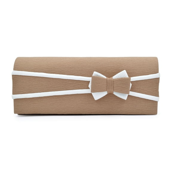 Premium Matte 2-Tone Bow Front Flap Clutch Evening Bag