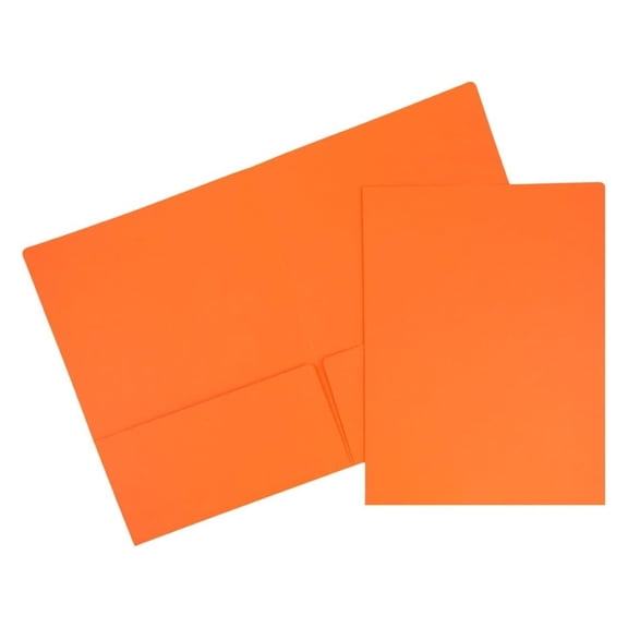 Premium Matte Cardstock Pocket Folders - Orange - Bulk 50/Box 50 pack