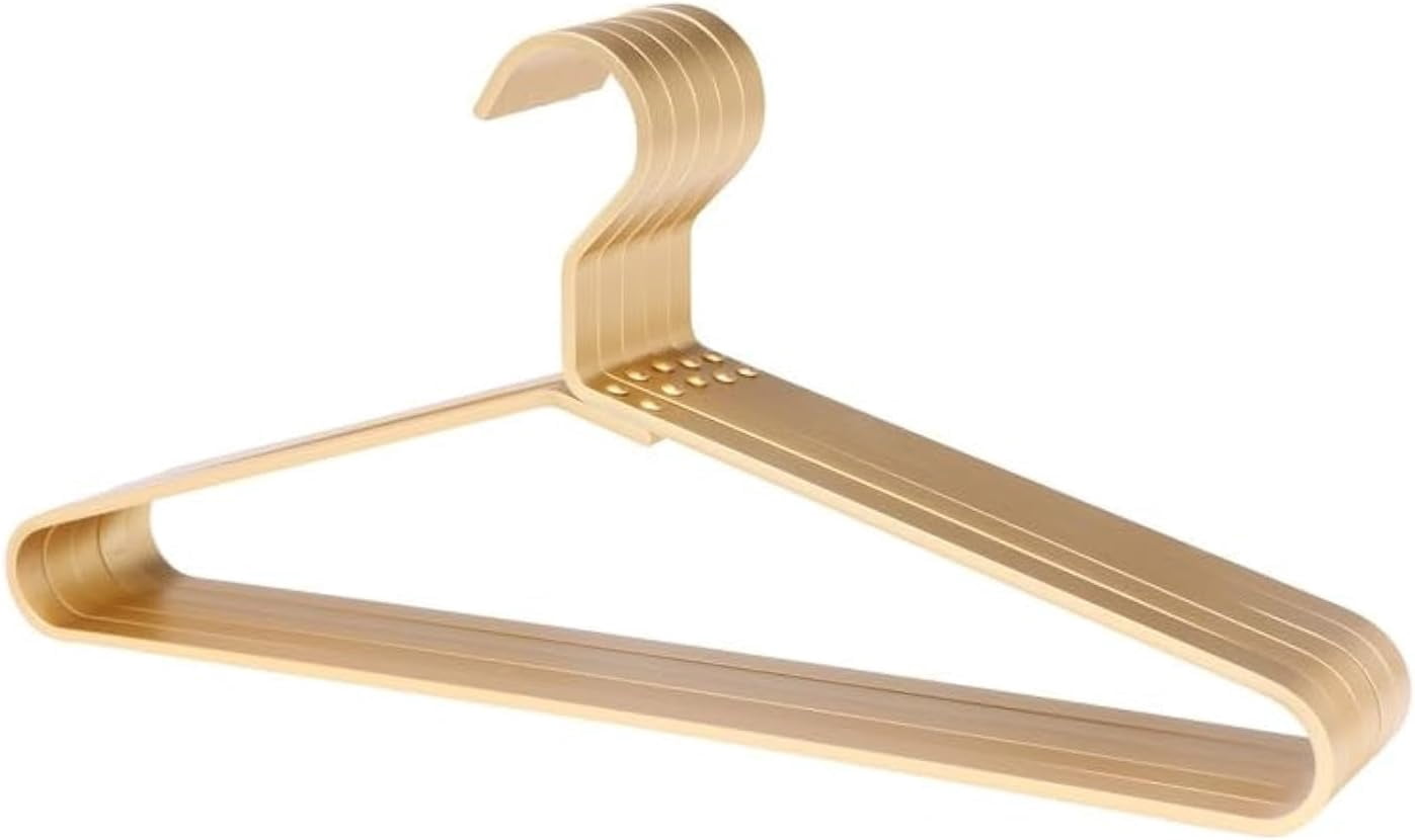 Premium Matte Gold Aluminum Coat Hanger Set of 10, 16.5 Inch Smooth Durable Metal Shirt & Dress Hangers, Clothing Support Hanger