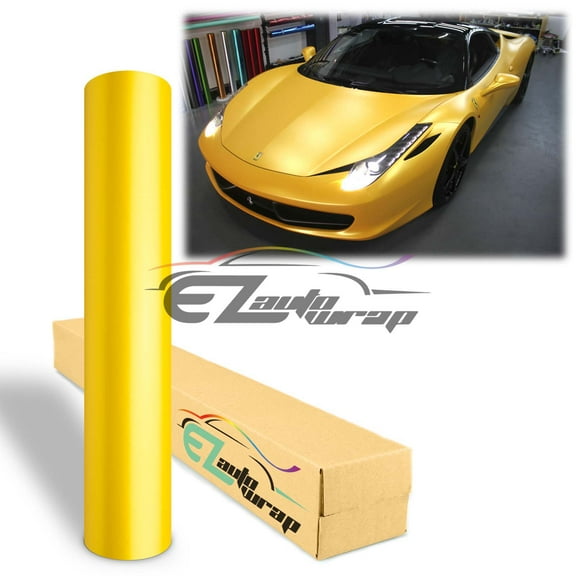 Premium Matte Metallic Satin Pearl YELLOW Vinyl Wrap Full Entire Car Air Bubble Free