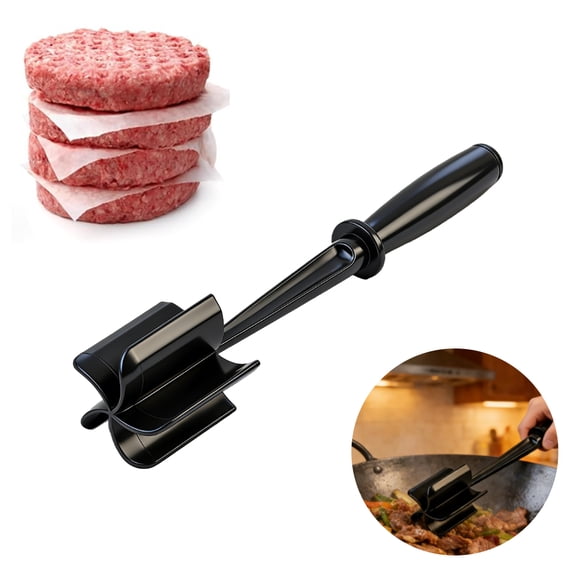 Premium Meat Chopper Tool - 5 Curve Blades for Ground Beef, Hamburger & Potatoes - Heavy Duty Meat Masher for Cooking, Mixing and Crushing - Non Stick Easy Clean Kitchen Utensil - Black