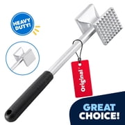 JEEXI Meat Tenderizer Mallet, Dual-Sided Meat Pounder with Textured and Smooth Sides, Heavy-Duty Meat Hammer with Comfort Grip for Chicken, Steak, Beef and Pork, 9.75 Inch