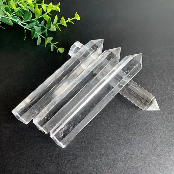 Premium Melted Clear Quartz Generator | 4-Sided Laser Wand | 14-15cm 110-120g Energy Healing Tool|1pc