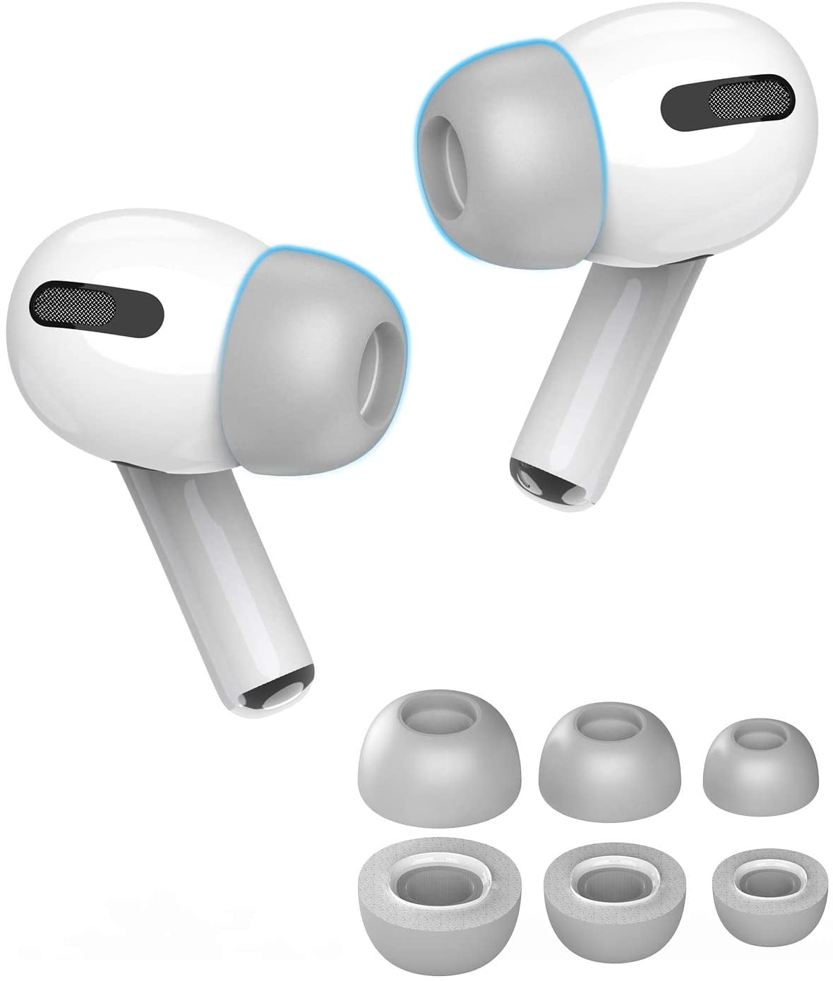 Memory Foam Ear Tips For AirPods Pro (V3.0) - 3 Sizes, Noise Reducing, Fits In Charging Case, Non-Slip Replacement
