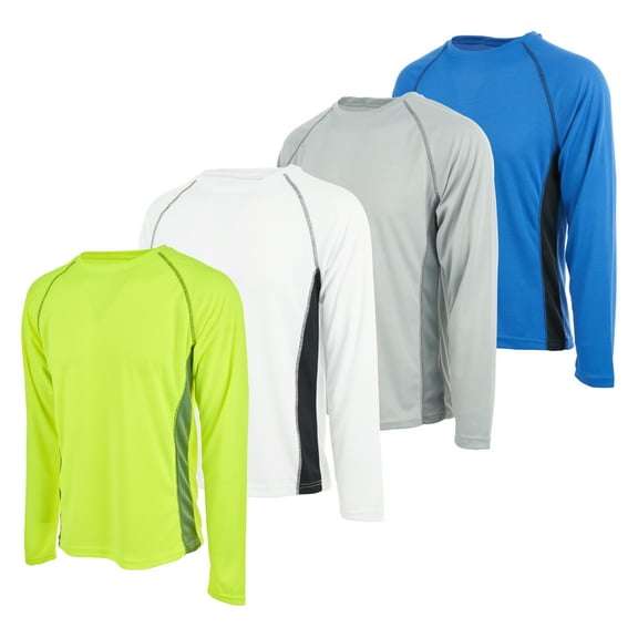 Daresay Men’s Performance Long Sleeve T-Shirt Pack of 4 – Moisture-Wicking, Breathable, Workout & Running Activewear, (Up to 3X)
