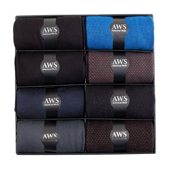 Premium Men's Bamboo Dress Socks - 8 Pairs Soft & Breathable Crew Socks for Business & Casual Wear - Size 8-11.5