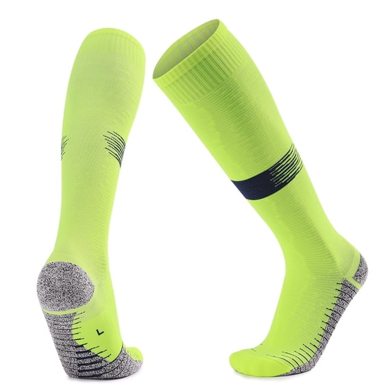 Premium Men's Knee High Soccer Socks Thick Terry Cushion Anti-Pilling Non-Slip Breathable Shock Absorb Sweat Wicking Odor Resistant Athletic Socks for Football Basketball Running Tennis Badminton