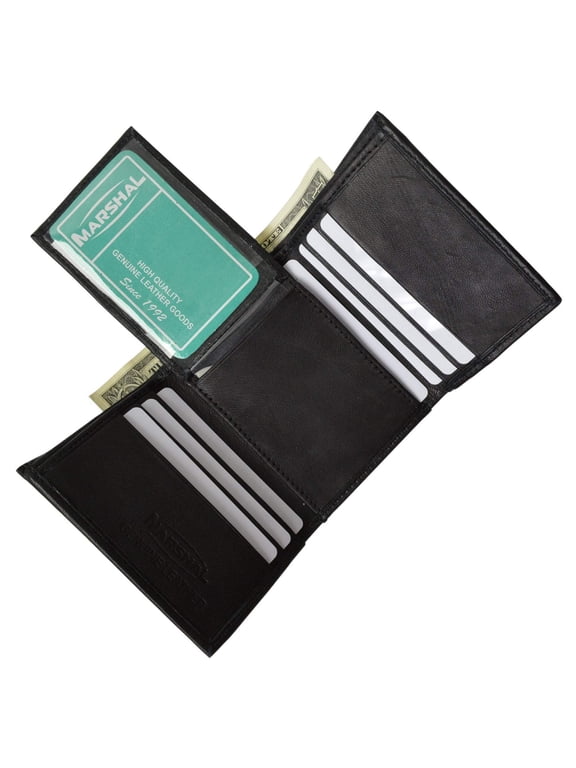 Premium Men's Leather Trifold Flap up ID & Outside ID Window Wallet P 3455 (C)