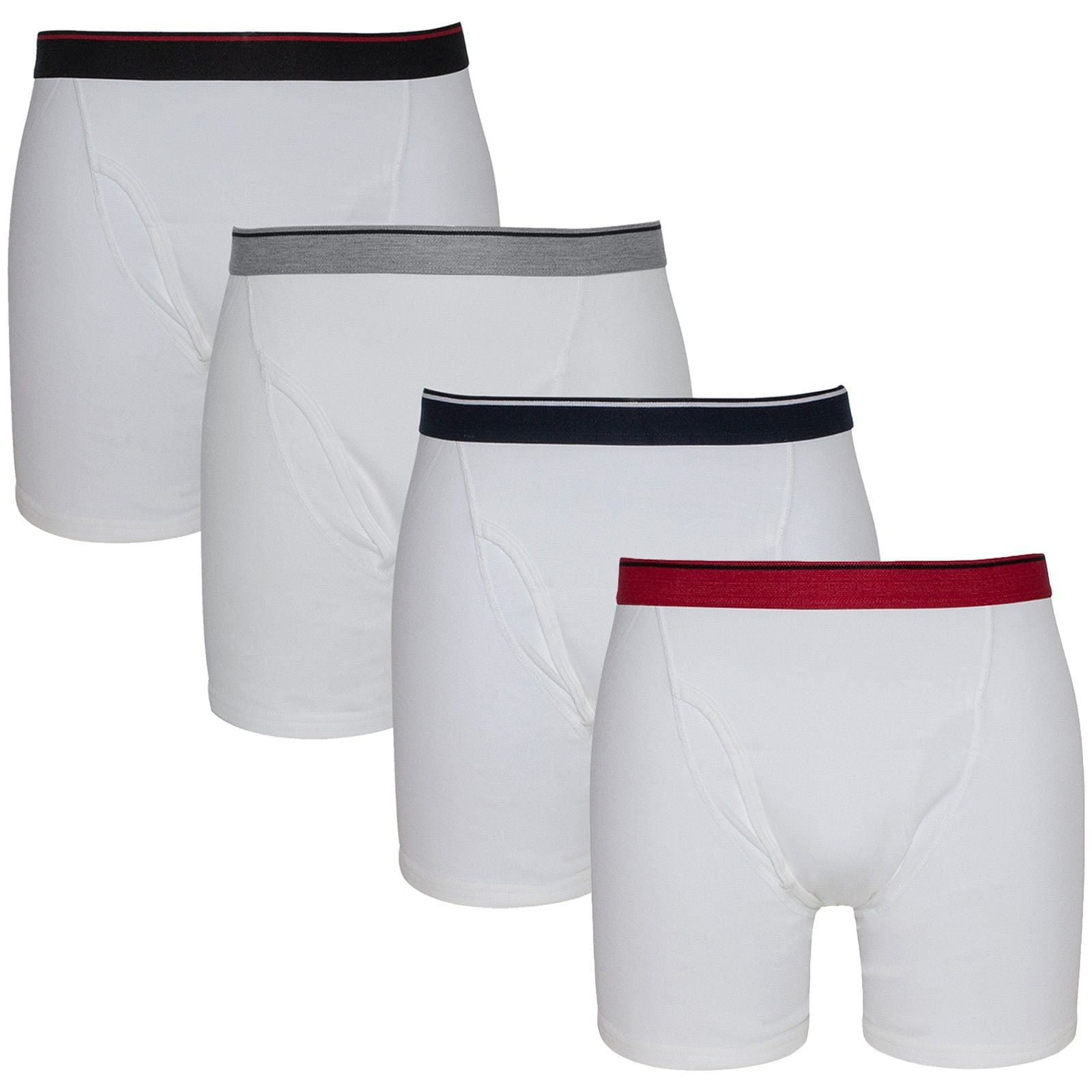 Athletic Works Men's Long Leg Quick Dry Performance Stretch Boxer Briefs, 6  Pack, Size S-3XL 