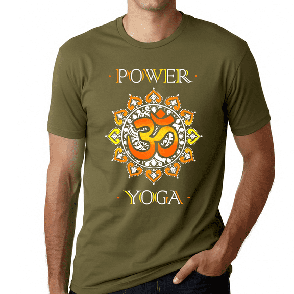 Premium Mens Power Yoga Shirts for Men Vintage OM Power Yoga Shirt