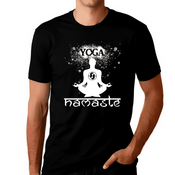 Premium Mens Yoga Shirts for Men Vintage Namaste Yoga Shirt Mantra Hot Yoga TShirt