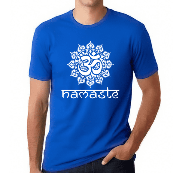 Premium Mens Yoga Shirts for Men Vintage OM Yoga Shirt Mantra Hot Yoga TShirt