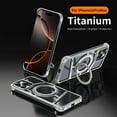 thumbnail image 1 of Premium Metal Frameless Bumper Case Compatible with iPhone 16 Pro Max,Cool Design Luxury Metal Shockproof Anti-fall Anti-Scratch Slim Borderless Case with Kickstand Magnetic Holder,Titanium, 1 of 11